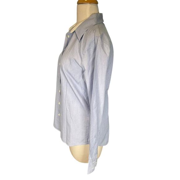 J.Crew 100% Cotton Women's Pin Stripe Button Down Kathryn Slim Fit Medium Blue - Picture 3 of 10